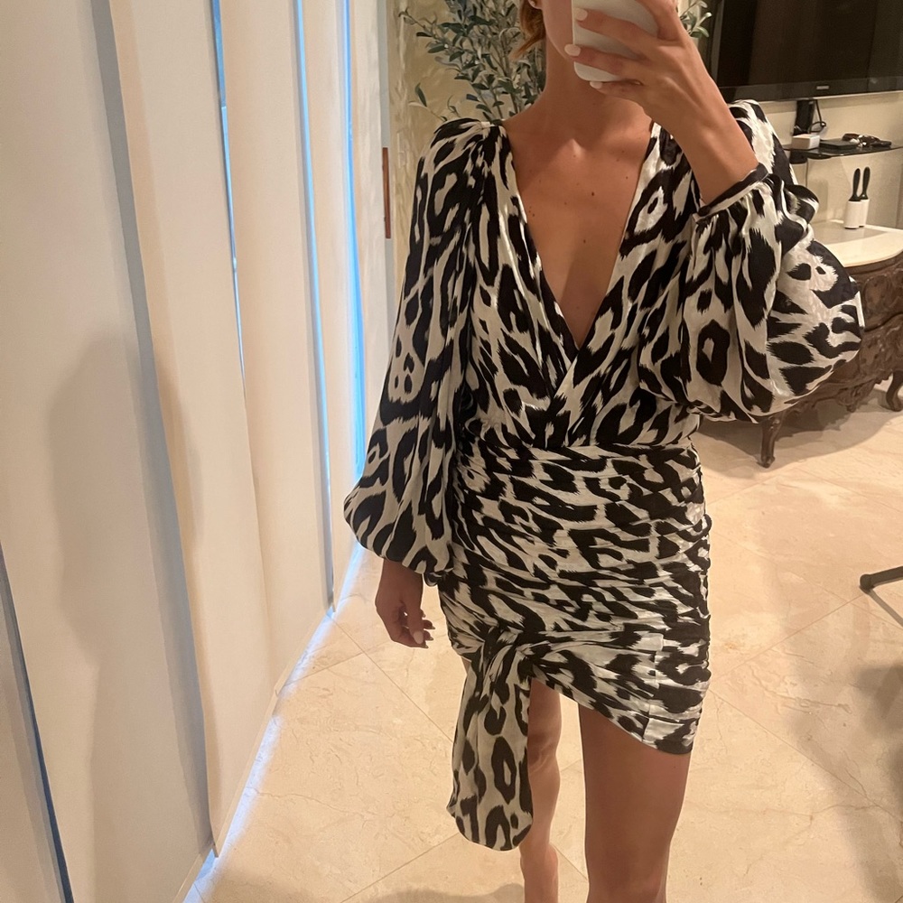 Ronny Kobo Collection Black and White Mini Dress